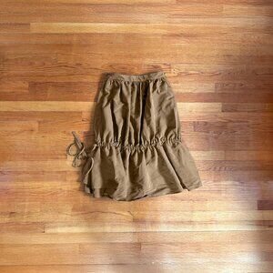 Tiered Earthy Green Bubble Skirt
